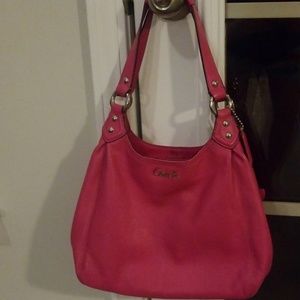 Barely used pink leather coach purse